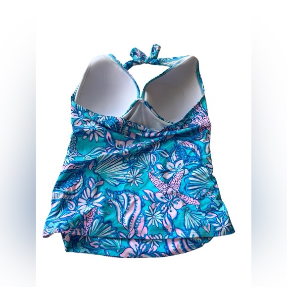 NWT Lilly Pulitzer Bliss Halter Tankini in Amalfi Blue/Sound the Sirens - Picture 2 of 4